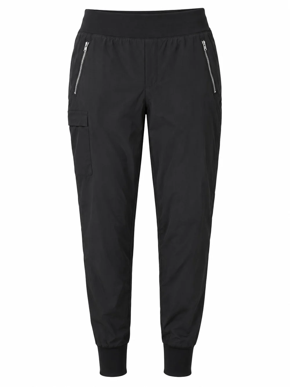 ATHLETA | Black Pull On Utility Cargo Jogger Pants Zip Pockets Stretch | 14